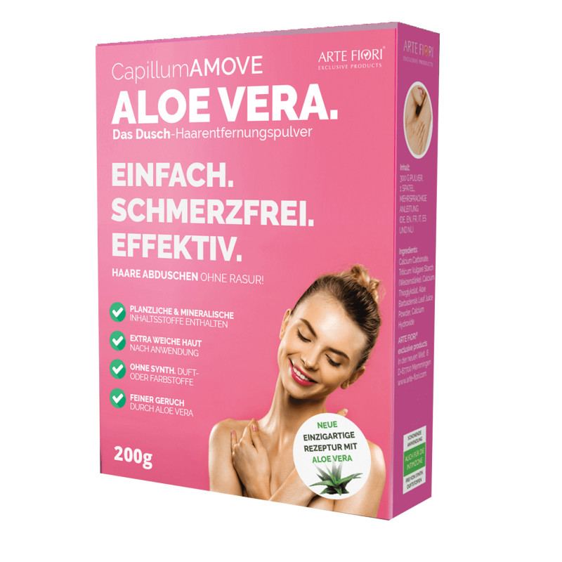 Poudre dépilatoire à l'Aloe Vera Capillum AMOVE - Epilation pour travestis