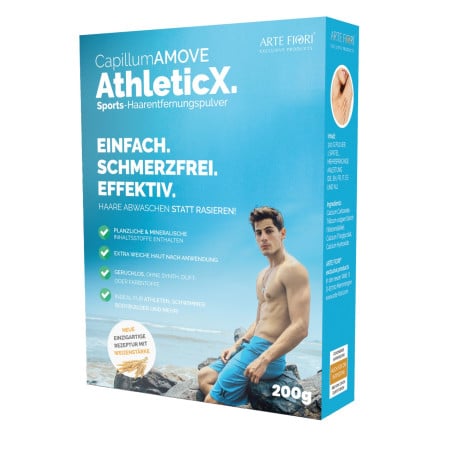 Poudre dépilatoire à l'Aloe Vera Capillum AMOVE Athleticx - Epilation pour travestis Poudre dépilatoire à l'Aloe Vera Capillum AMOVE Athleticx - Epilation pour travestis