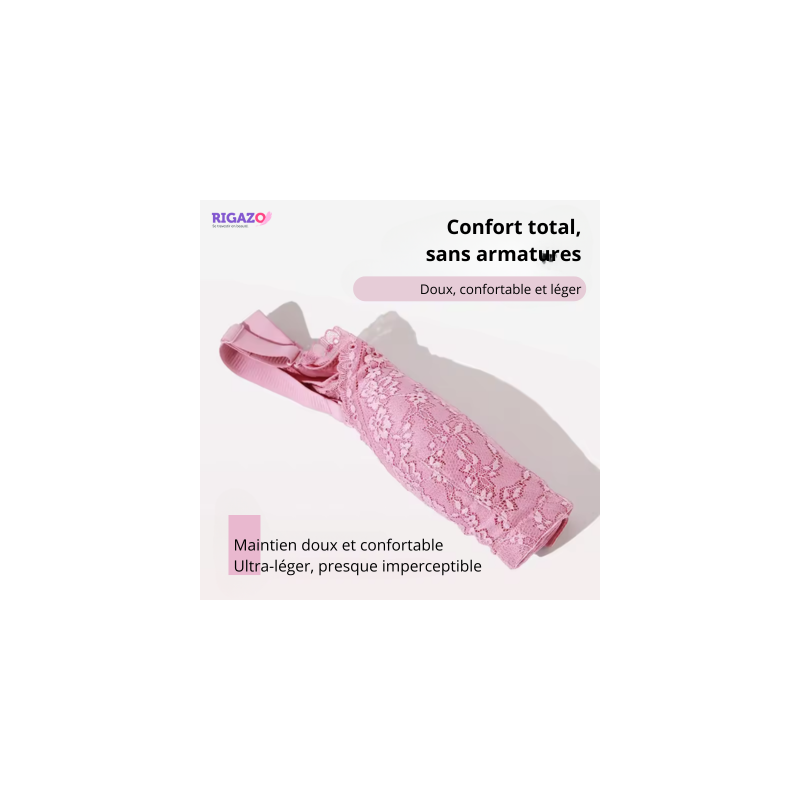 Beige lace pocket bra - Bras with pockets