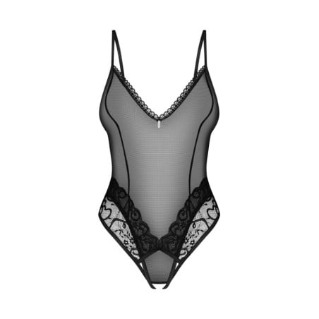 Body noir Blomentis - Body sexy pour travestis Body noir Blomentis - Body sexy pour travestis