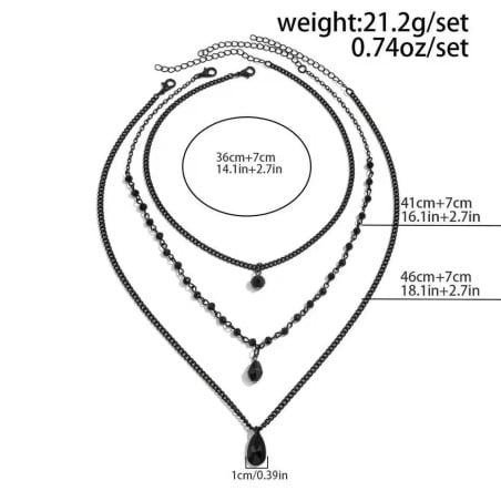 Triple black necklace - Necklaces