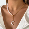 Collier Bicolore or et perles - Colliers pour travestis