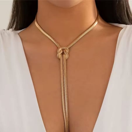 Gold twisted necklace - Necklaces