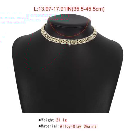 Gold and rhinestone choker - Necklaces