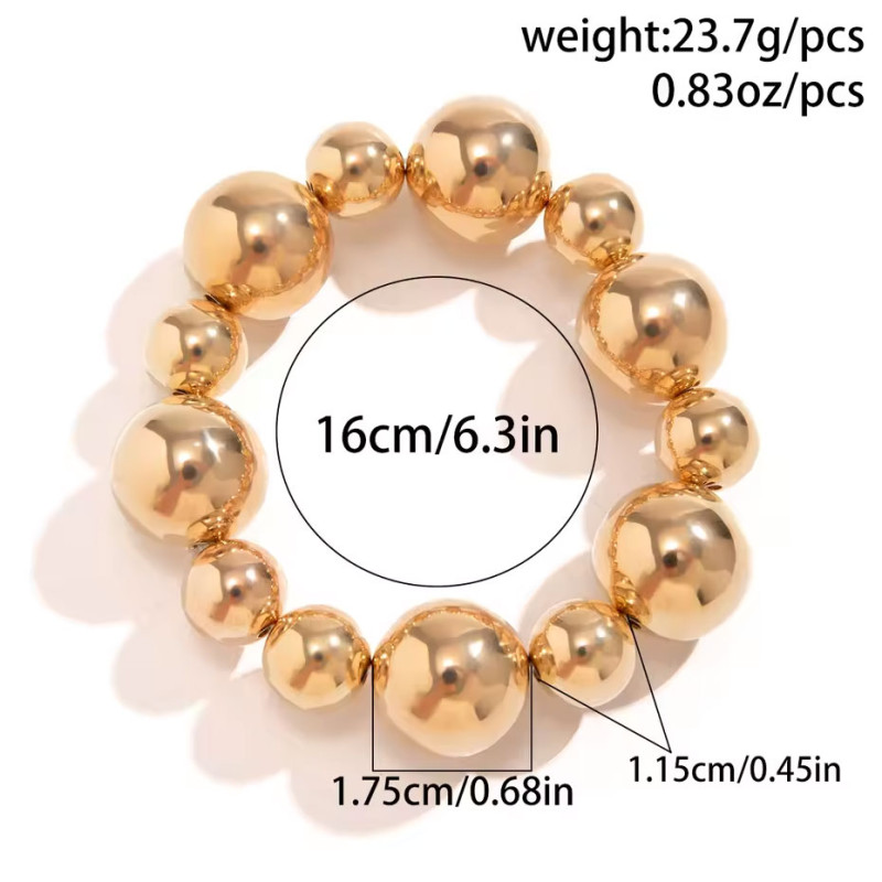 Gold and silver beaded bracelet - Stretch bracelets