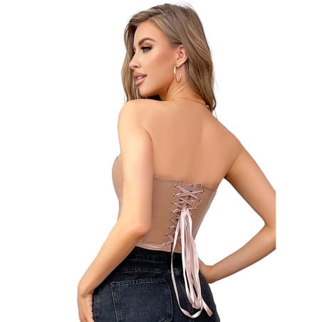 Corset en vinyle à lacets - Corsets pour travestis