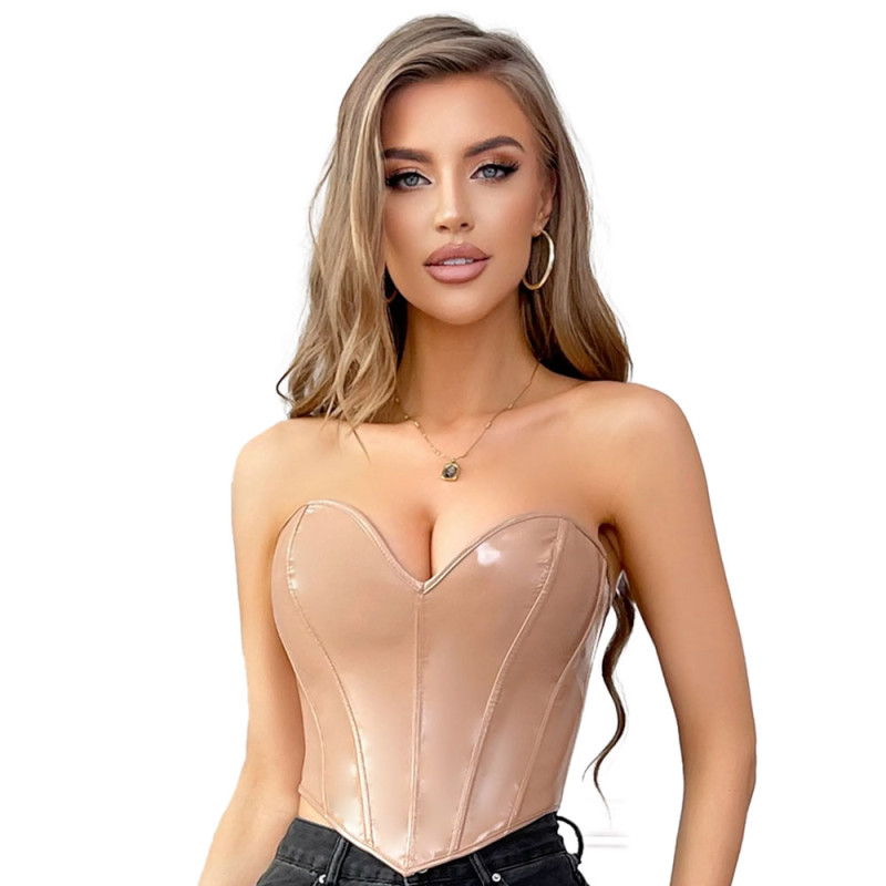 Vinyl corset with laces - Corsets for cross-dressers