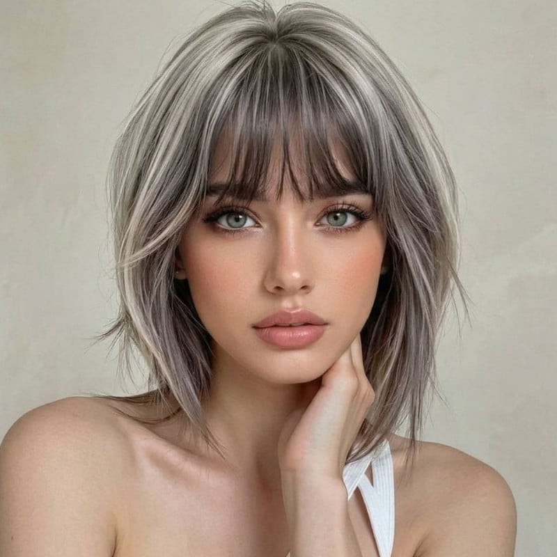 Perruque méchée blanche Janet - Perruques Drag Queen