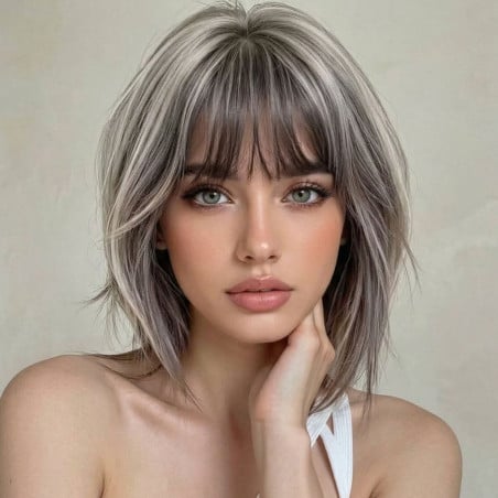 Perruque méchée blanche Janet - Perruques Drag Queen