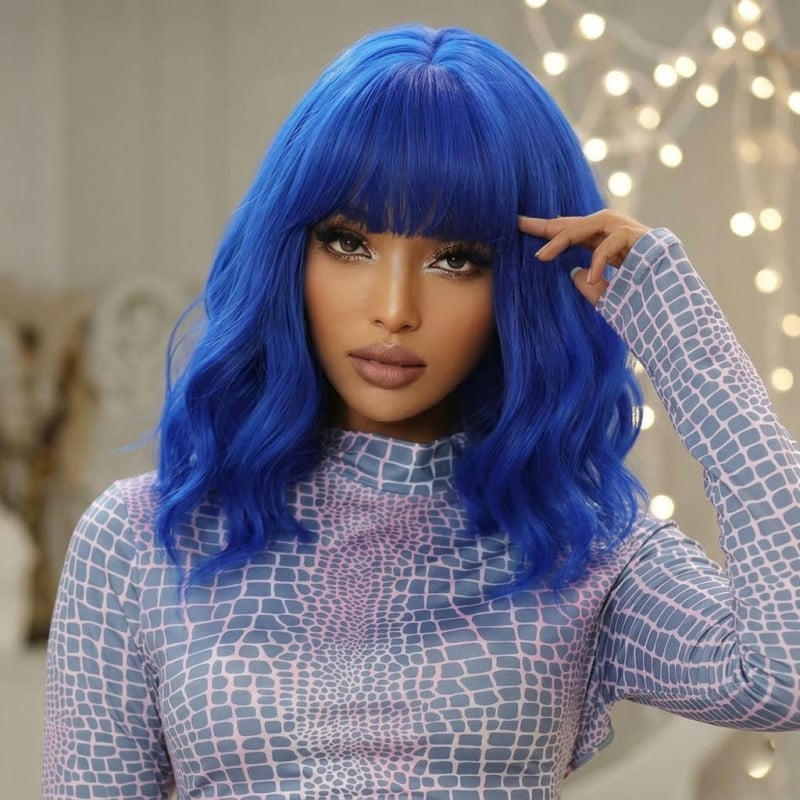 Perruque bleue Whoopi - Perruques pour travestis