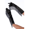 Gants noirs avec franges - Mitaines pour travestis