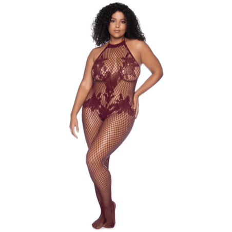 Combinaison résille cerise Grande Taille - Combinaisons sexy pour travestis