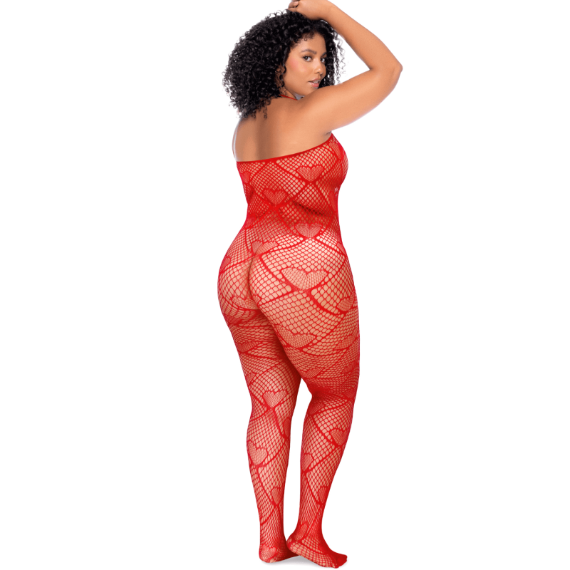 Combinaison rouge coeur Grande taille - Combinaisons sexy pour travestis