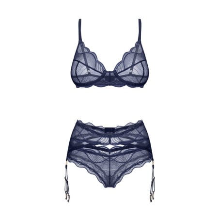 3-piece Nightly blue set - Sexy set for cross-dressers