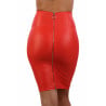 Jupe rouge 3/4 taille haute avec zip - Jupes pour travestis