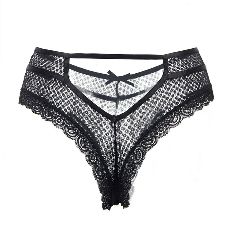 Panty noir en dentelles - Culottes / Strings
