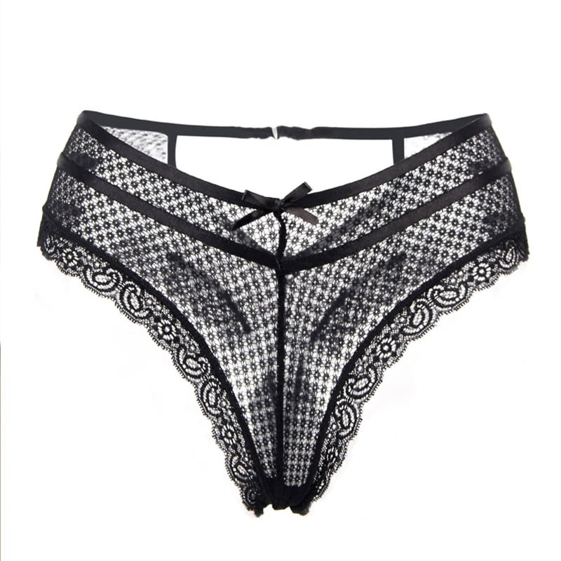 Panty noir en dentelles - Culottes / Strings