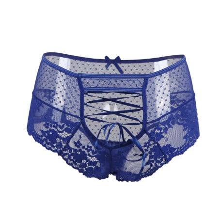 High-waisted blue thong - Panties & Thongs for cross-dressers