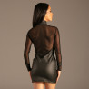 Matte PU Wetlook Bodycon Zip Dress - Dresses