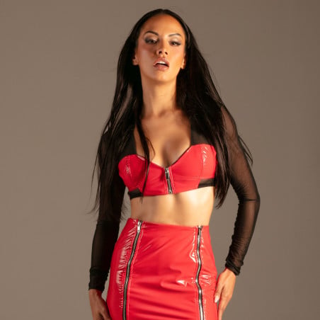 Crop Top zip Vinyl - Tops