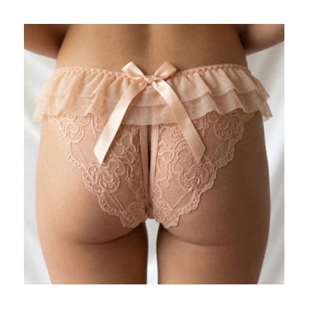 Culotte en dentelle avec volants et nœud satiné - Culottes / Strings