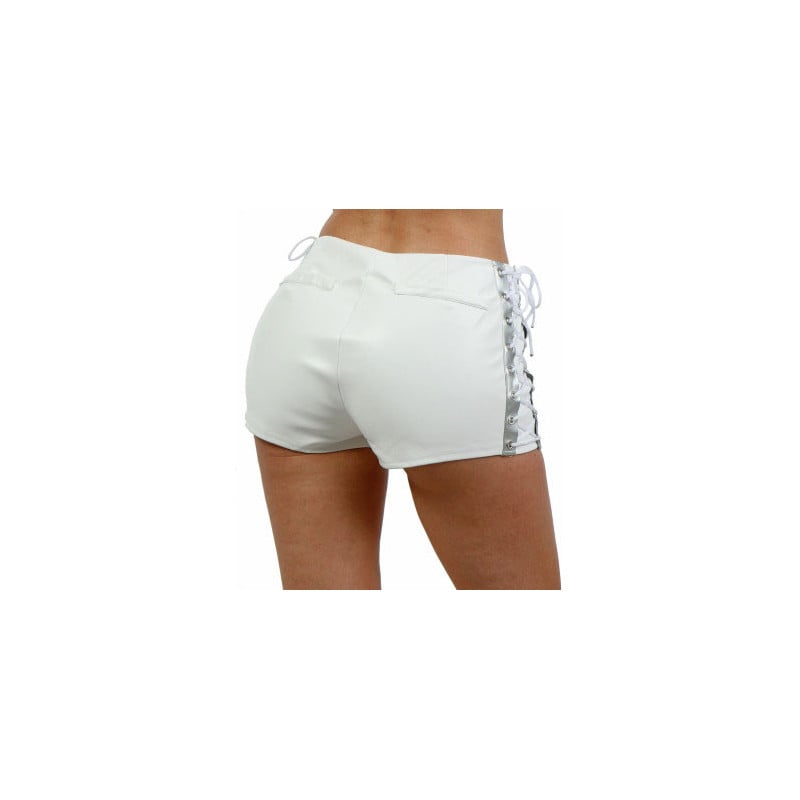 Short effet cuir avec laçets ajustables - Shorts pour travestis