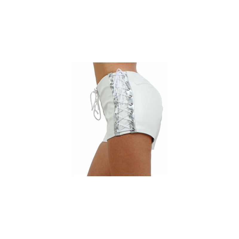 Leather-look shorts with adjustable drawstrings - Shorts pour travestis