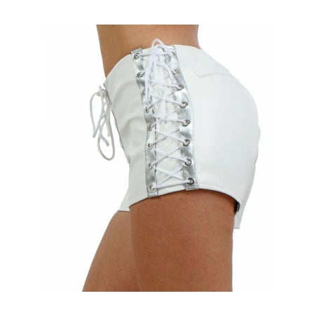 Leather-look shorts with adjustable drawstrings - Shorts pour travestis