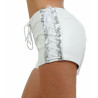 Leather-look shorts with adjustable drawstrings - Shorts pour travestis