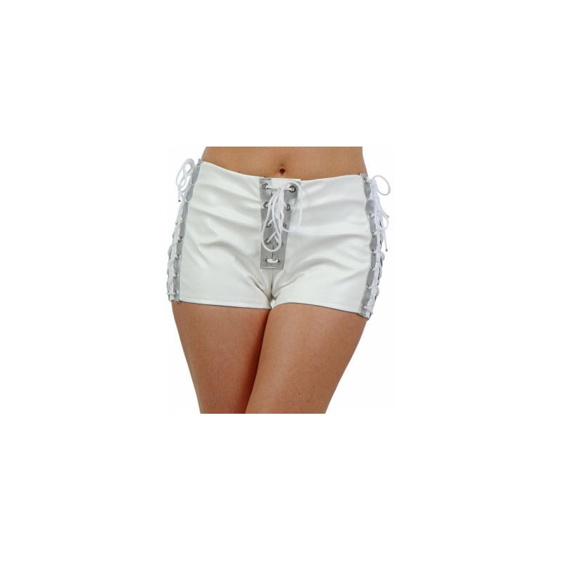 Short effet cuir avec laçets ajustables - Shorts pour travestis