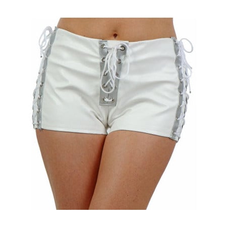 Short effet cuir avec laçets ajustables - Shorts pour travestis