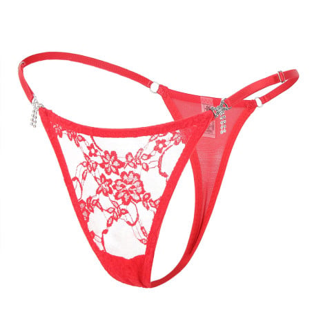 String dentelle rouge ajustable - Culottes / Strings