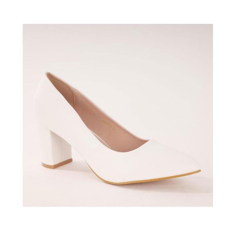 White square-heeled pumps - Pumps
