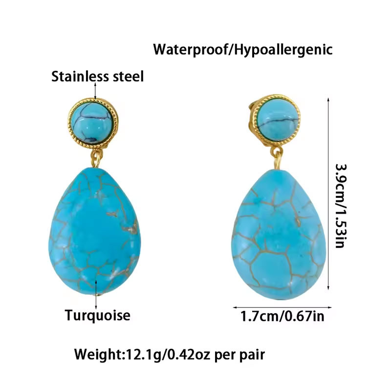 Boucles d'oreilles à clips Turquoise - Boucles d'oreilles à clips