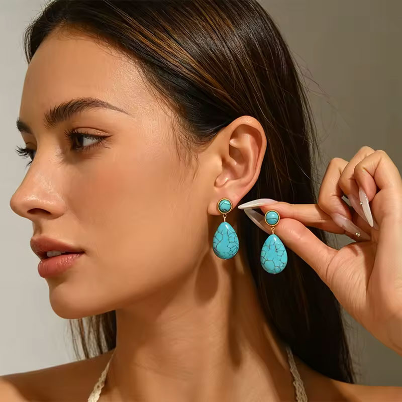 Boucles d'oreilles à clips Turquoise - Boucles d'oreilles à clips