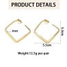 Boucles d'oreilles à clips carrées - Boucles d'oreilles à clips