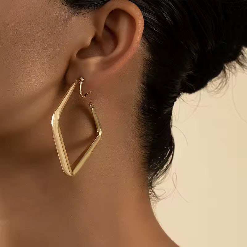 Boucles d'oreilles à clips carrées - Boucles d'oreilles à clips