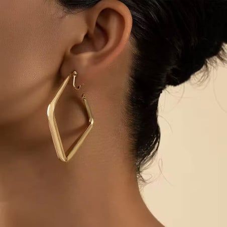 Square clip-on earrings - Clip earrings