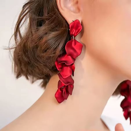 Boucles d'oreilles à clips Pétales de rose - Boucles d'oreilles à clips