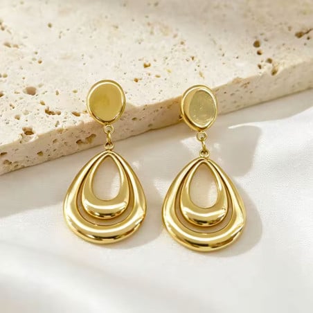Boucles d'oreilles à clips Goutte d'or - Boucles d'oreilles à clips