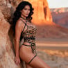 Body léopard avec harnais intégré - Body sexy pour travestis
