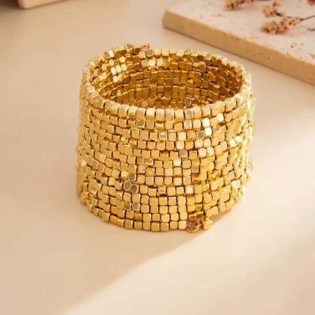 Manchette perles dorées - Bracelets pour travestis