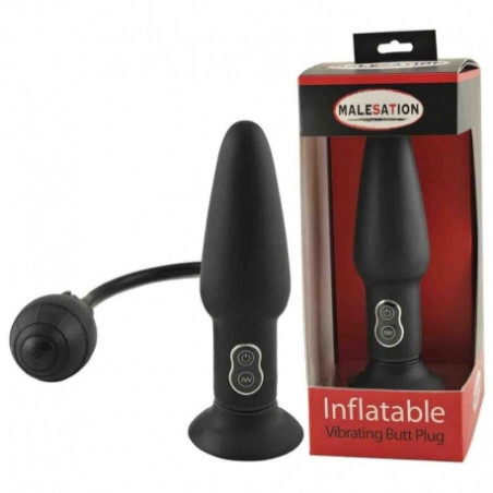 Inflatable vibrating plug with suction cup - Plugs gonflables pour travestis