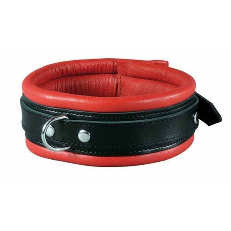 Red leather collar - BDSM necklaces for crossdressers