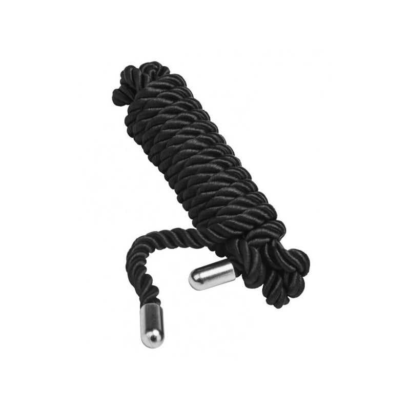 Silky black tie - Handcuffs for cross-dressers