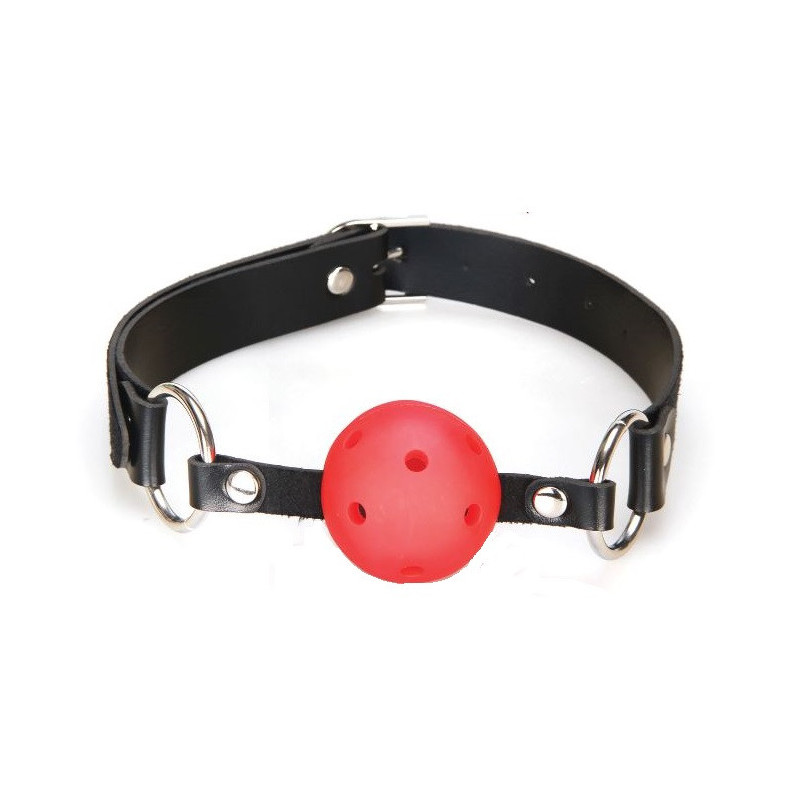 Ball Gag rouge respirable - Baillons boules pour travestis