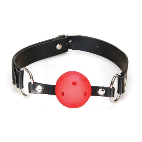 Red breathable ball gag - Baillons boules pour travestis