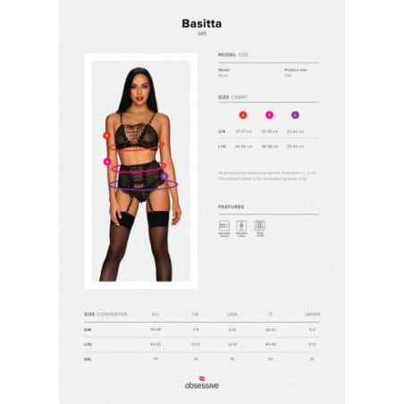 Ensemble Basitta 3 pièces - Ensemble lingerie sexy pour travestis