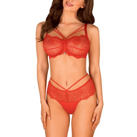 Ensemble rouge Loventy - Ensemble lingerie sexy pour travestis