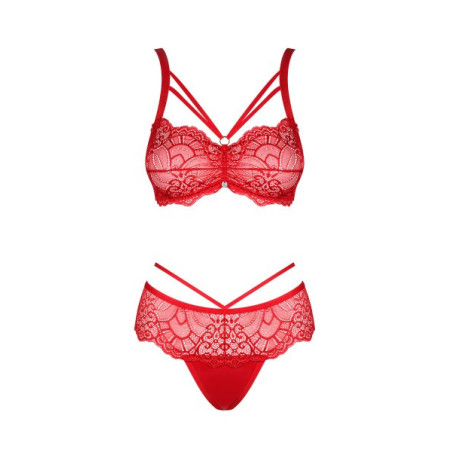 Ensemble rouge Loventy - Ensemble lingerie sexy pour travestis